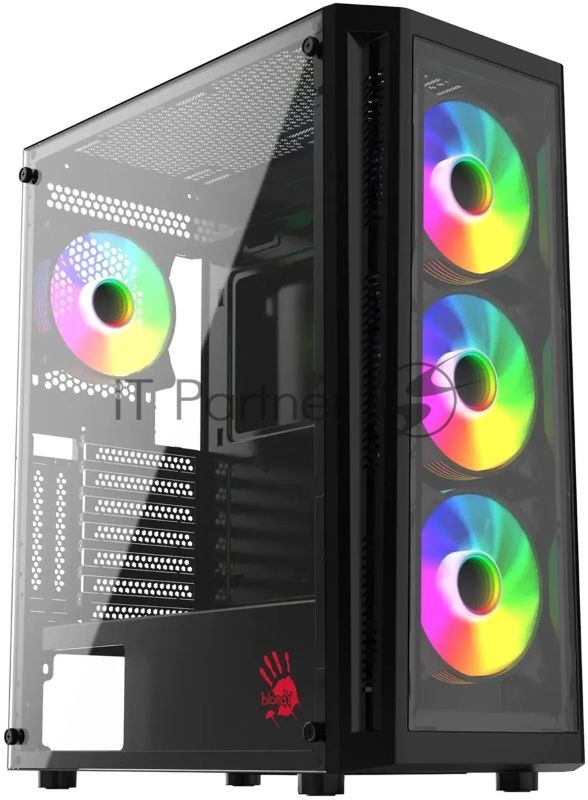 Компьютерный корпус Bloody BD-CC120F черный без БП ATX 8x120мм 1xUSB 2.0 1xUSB 3.0 audio bott PSU