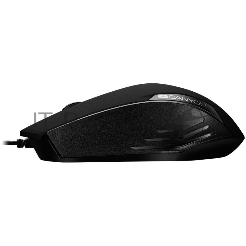 Мышь проводная Canyon CM-02 черный, 1000 dpi, USB, кнопки - 3