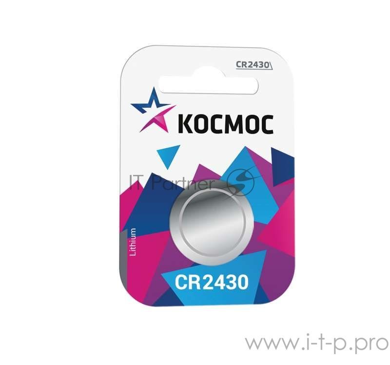 Элемент питания Космос литиевый CR CR2430 1хBL (блист.1шт)