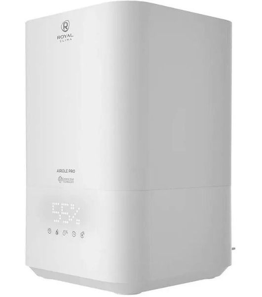 Увлажнитель воздуха Royal Clima RUH-ARP450/5.0E-WT белый, 40 м², 5 л, ультразвуковой, производительность 400 мл/ч, гигростат, сенсорное управление, верхний залив воды