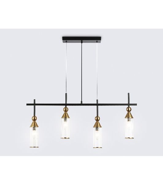 Светильник Ambrella light LH55254/4 BK/BS/CL черный/латунь/прозрачный E14*4 max 40W 845*65*1150