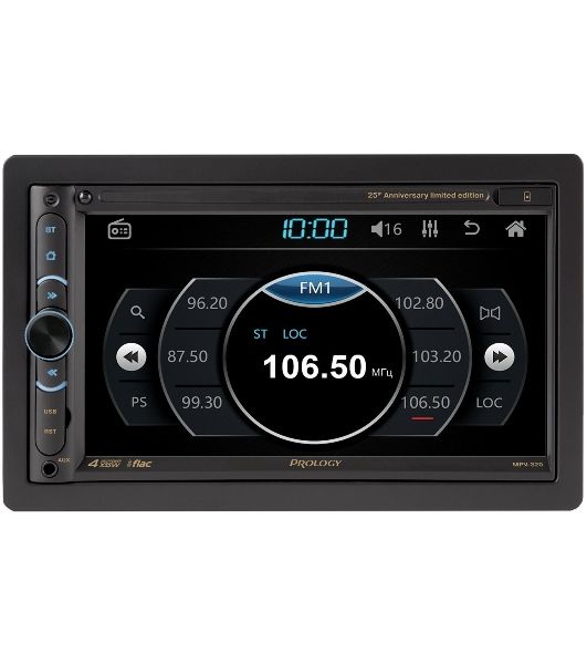 Автомагнитола Prology MPV-320, 2 DIN, 6.9", Bluetooth, USB Type-A, AUX, пульт ДУ