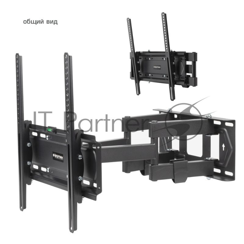 Кронштейн для телевизора Kromax PIXIS-L-2 черный 26"-55" макс.50кг настенный поворот и наклон
