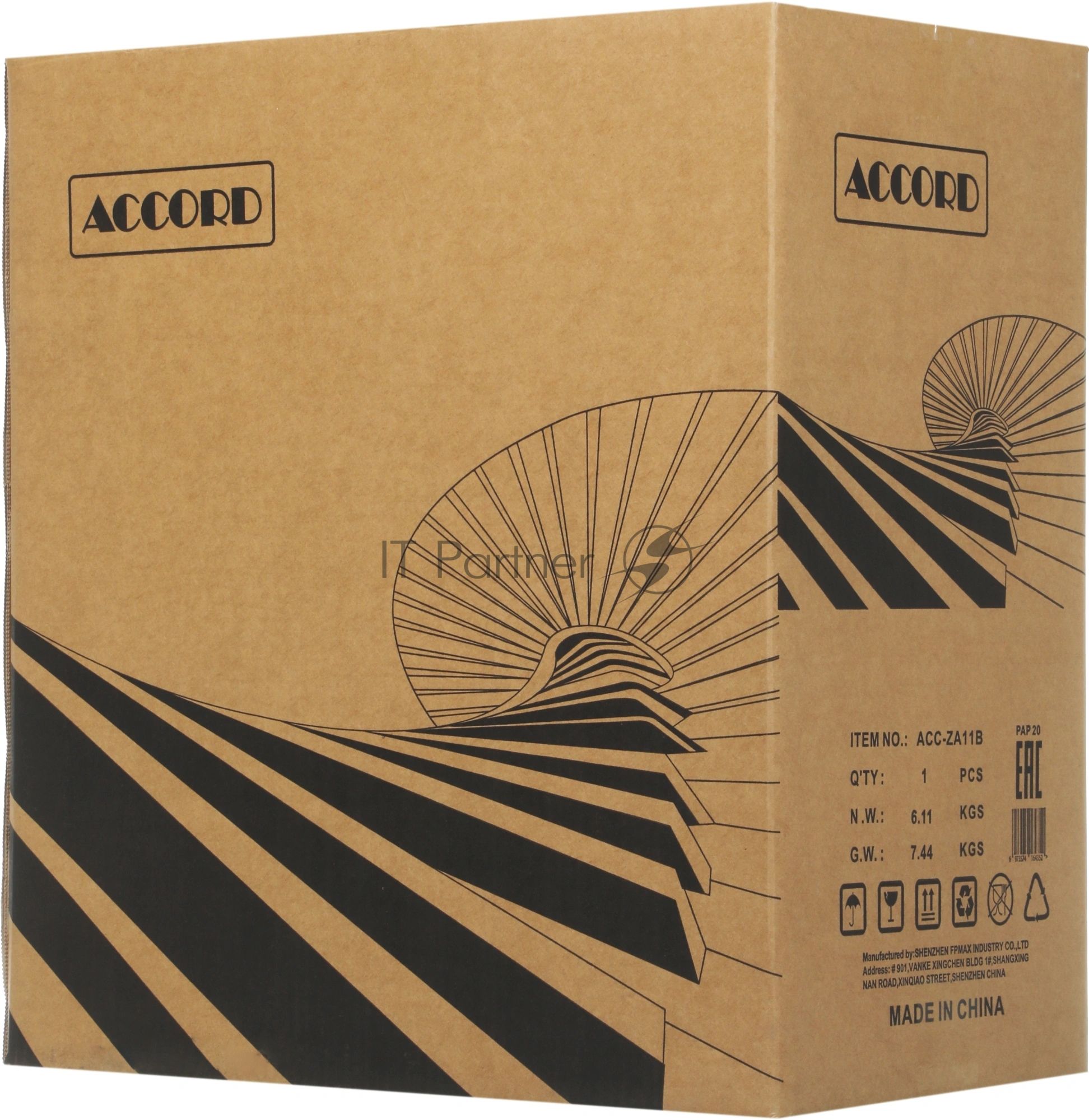 Корпус ACCORD ACC-ZA11B, Midi-Tower, чёрный