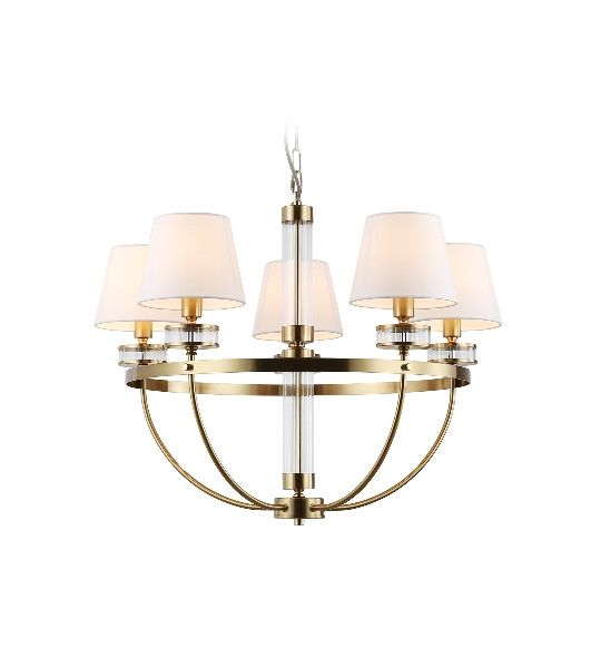Люстра Ambrella light LH71251/5 BS/WH латунь/белый E14/5 max 40W D700*990
