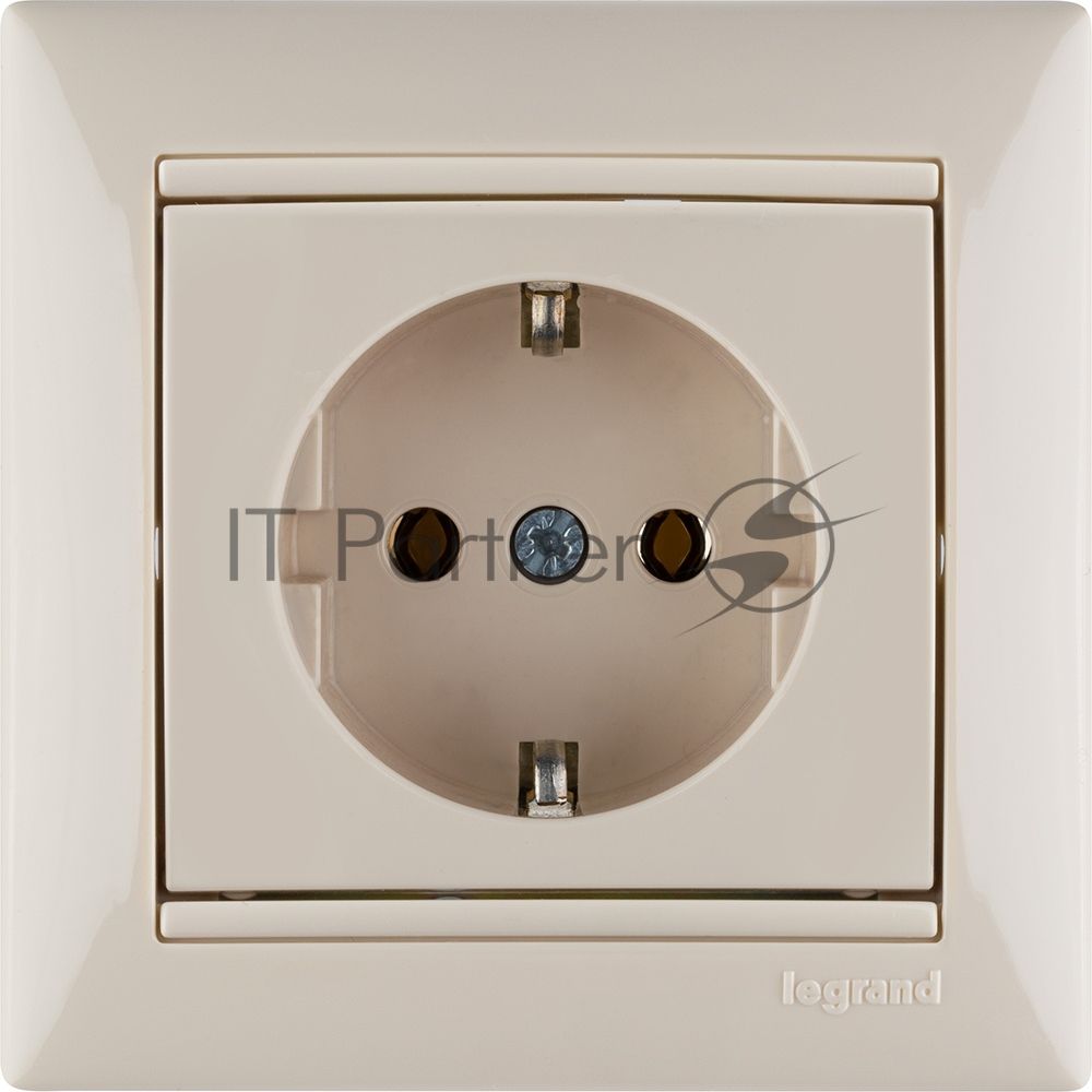 Розетка электрическая Valena с заземлением 2К+З/сл.кость (слоновая кость) Legrand 774320