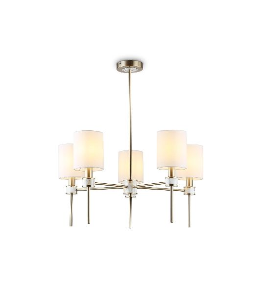 Люстра Ambrella light LH72371/5 DBS/WH темная латунь/белый E14/5 max 40W D680*720