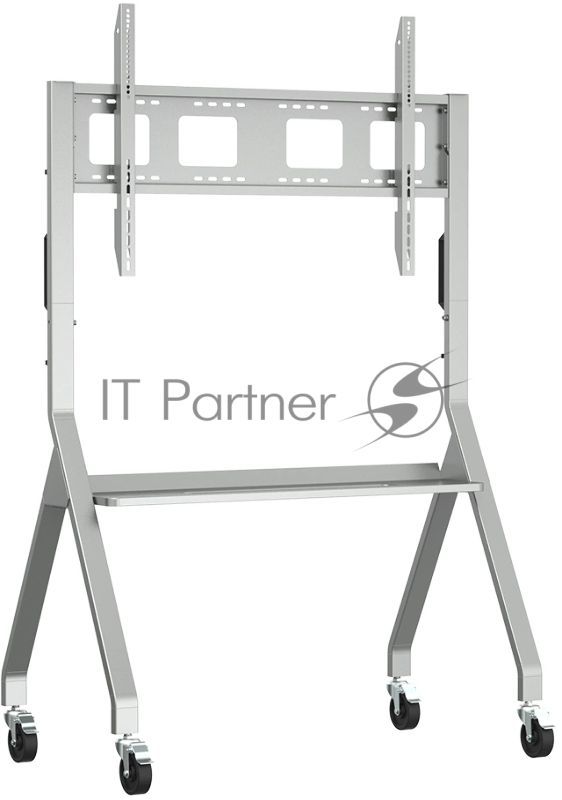 Мобильная стойка напольная Kromax OMEGA-12 silver, 1 шт/уп, Мобильная стойка напольная для TV 32"-120", max вес 80 кг, высота 1640-1820 мм, max VESA 1000x600 мм