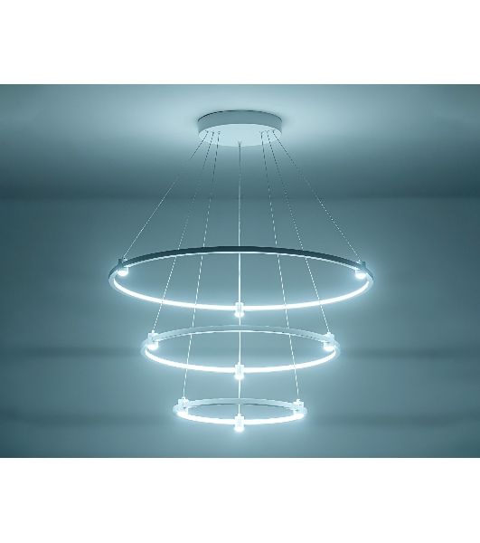 Подвесной светодиодный светильник Ambrella light FL5511/3+9 WH белый 90W 3000K/4200K/6400K D800/600/400*1300 (без ПДУ)