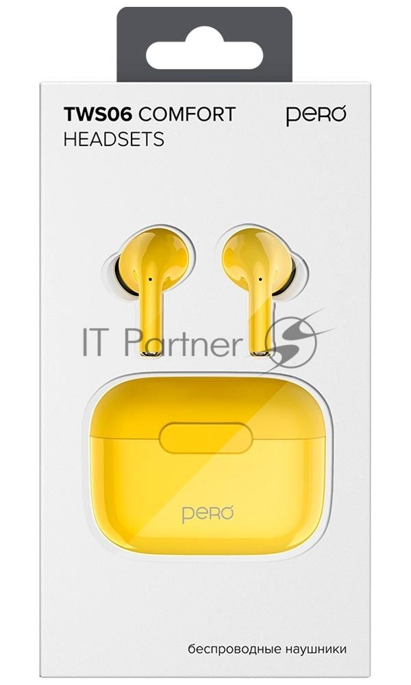 Беспроводные наушники PERO TWS06 COMFORT Yellow