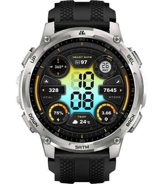 Умные часы KOSPET Tank T4C, 1.5" AMOLED, Bluetooth, IP69K, серебристый