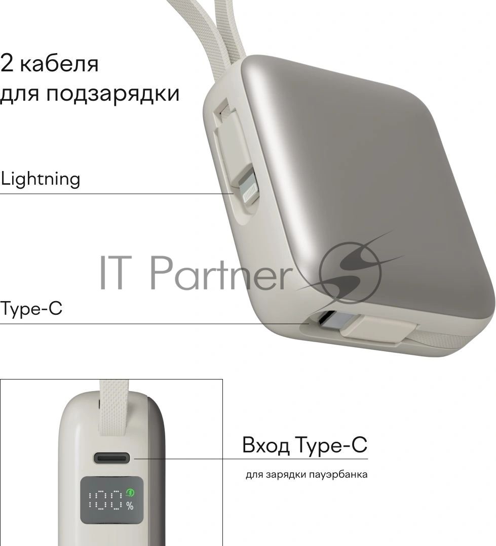 Мобильный аккумулятор Magssory PBN005 10000mAh 22.5W 3A USB-C титановый