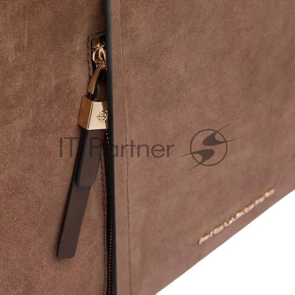 Деловая сумка женская Piquadro Circle CA6698W92/MS с отделением для ноутбука 14" коричневая натур.кожа/замша