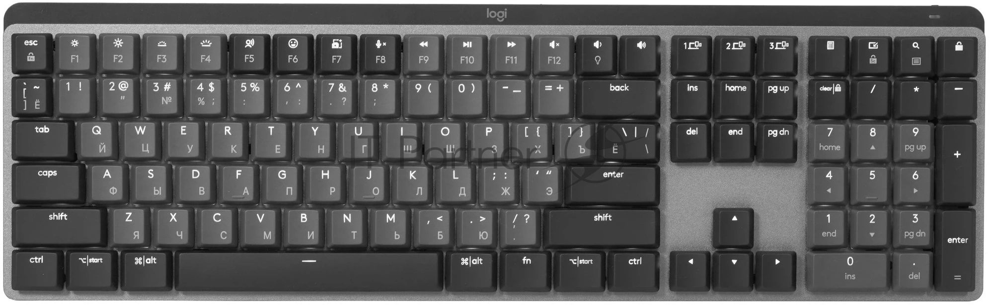 Клавиатура Logitech MX Mechanical механическая черный USB беспроводная BT/Radio slim LED (920-010766)