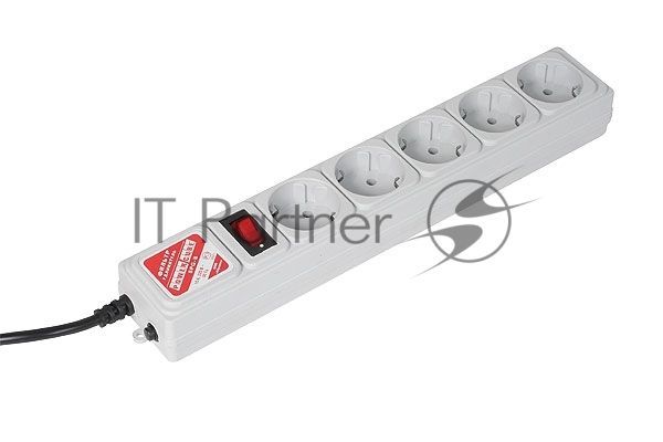 Сетевой фильтр Powercube SPG-B-10 3 м, 5 розеток, серый, коробка