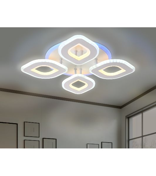 Потолочный светодиодный светильник FA8841/4 WH белый 3000K/4200K/6400K 80W 500*500*80 (ПДУ РАДИО 2.4G)