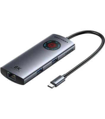 USB-концентратор Vention TQZHB, USB Type-C, USB/HDMI/RJ-45/USB Type-C, USB Type-C