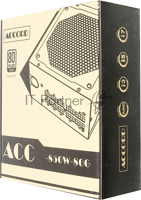 Блок питания Accord ATX 850W ACC-850-80G 80 PLUS (20+4pin) APFC 120мм fan 6xSATA RTL
