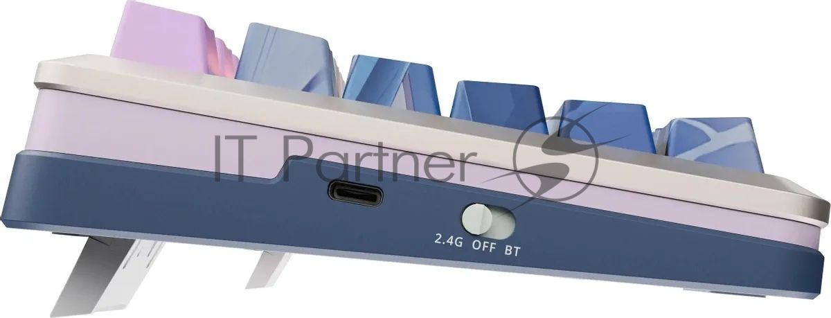Клавиатура Redragon Flekact Pro гибридная, USB Type-A, Bluetooth, радиоканал, фиолетовый