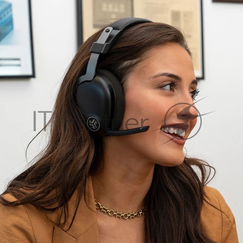 Гарнитура беспроводная JLAB GO Work Wireless Headset, для компьютера/мобильных устройств, накладные, bluetooth, черный ieuhbgoworkrblk4