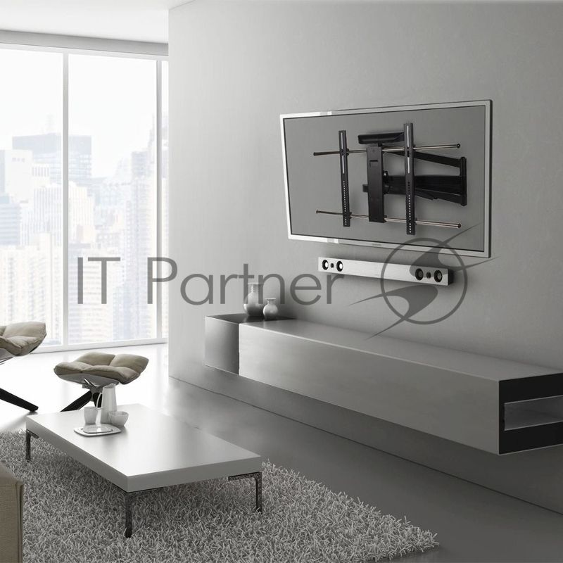 Кронштейн для телевизора Kromax ATLANTIS-120 черный 1 шт/уп. 40"-100", max 121 кг. 4 ст св., нак. +3° -12°, пов. 180°, 84-1239 мм., max VESA 800x600мм