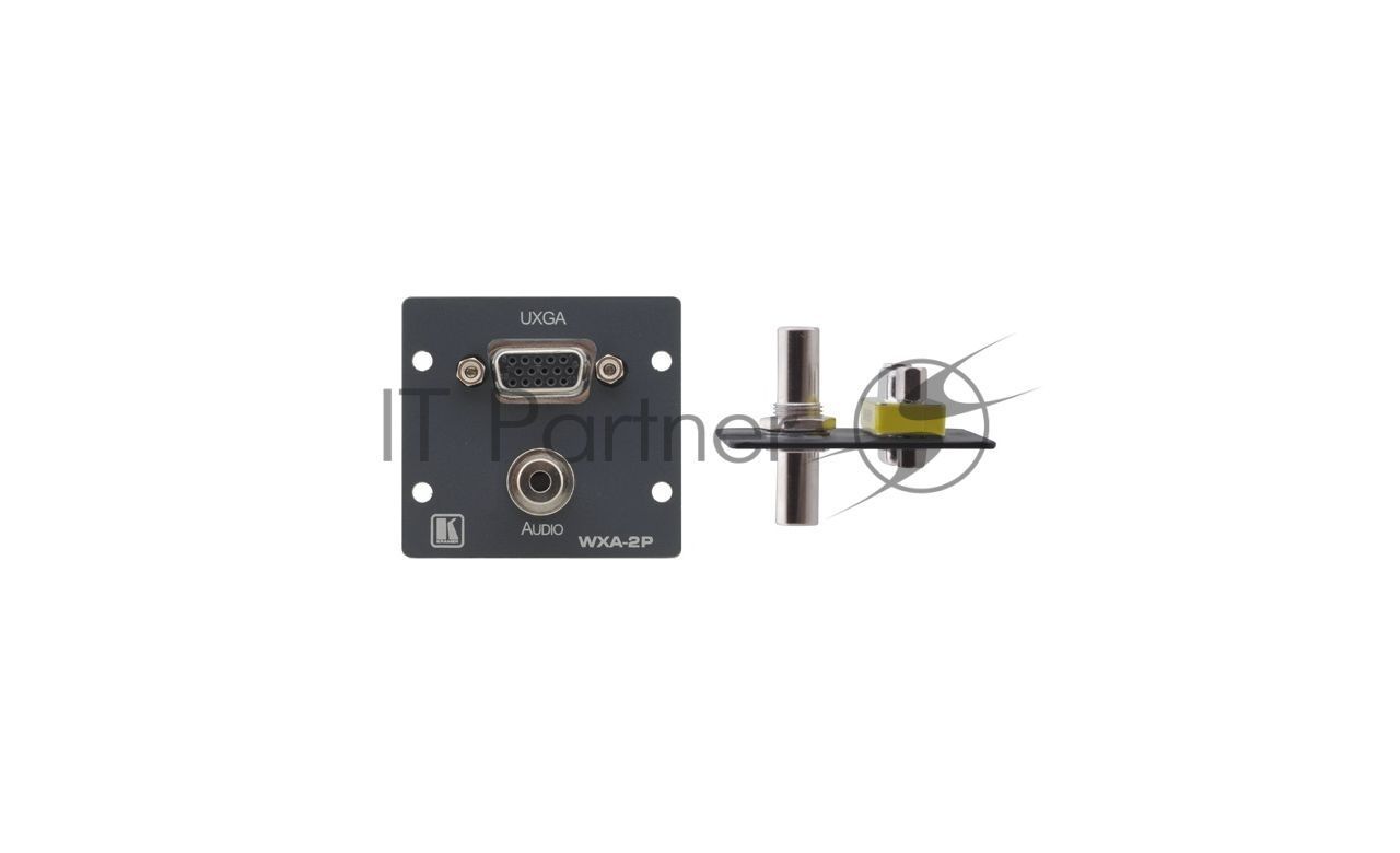 Модули-вставки Kramer Electronics WXA-2P(G) для VGA (розетка-розетка) и стерео аудио (3,5-мм розетка-розетка). Цвет серый.