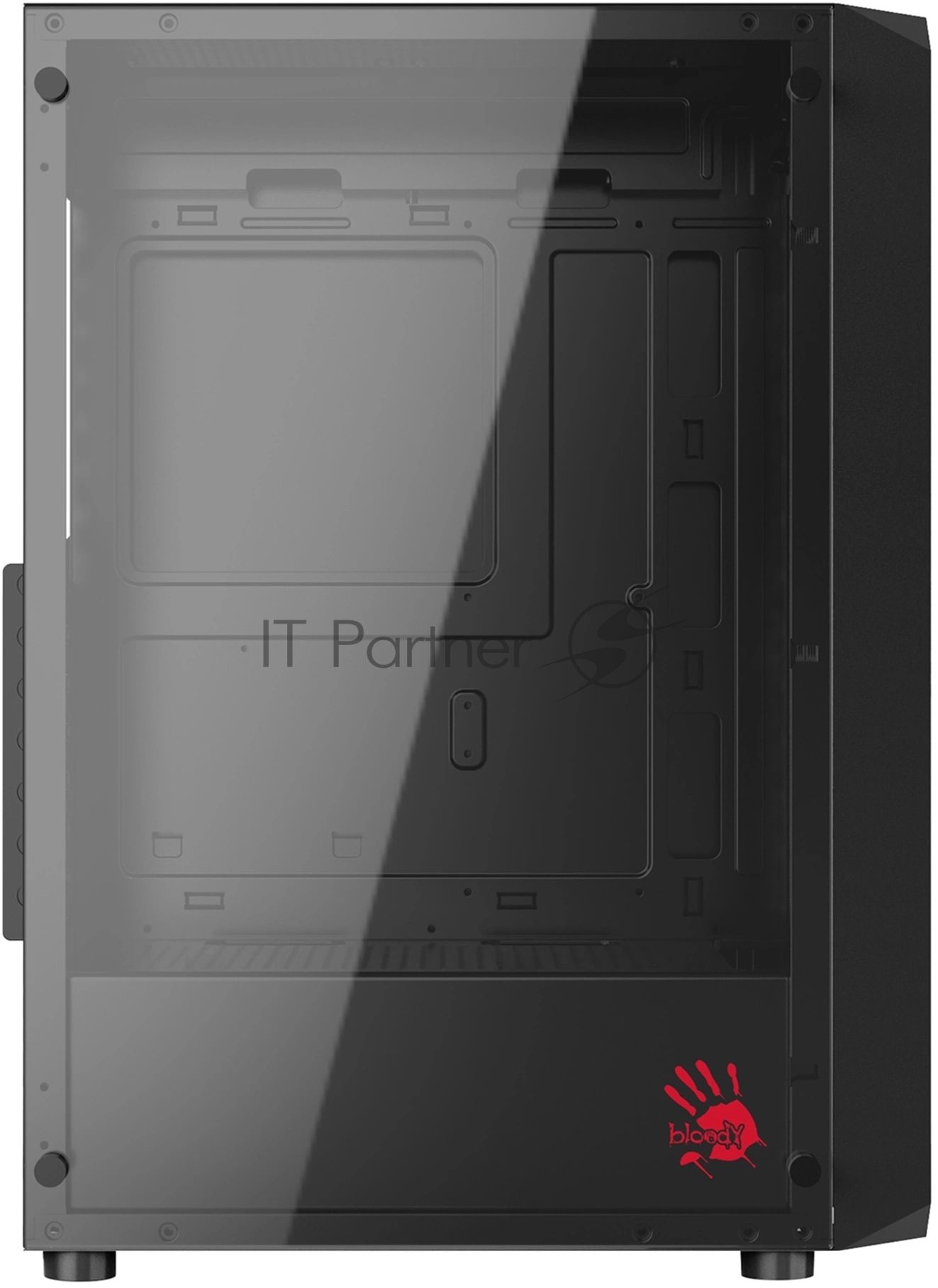 Компьютерный корпус Bloody BD-CC114 черный без БП ATX 8x120мм 1xUSB 2.0 1xUSB 3.0 audio bott PSU