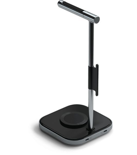 Подставка для наушников 2-в-1 с беспроводным зарядным устройством Satechi 2 in 1 Headphone Stand with Wireless Charger, Серый Космос