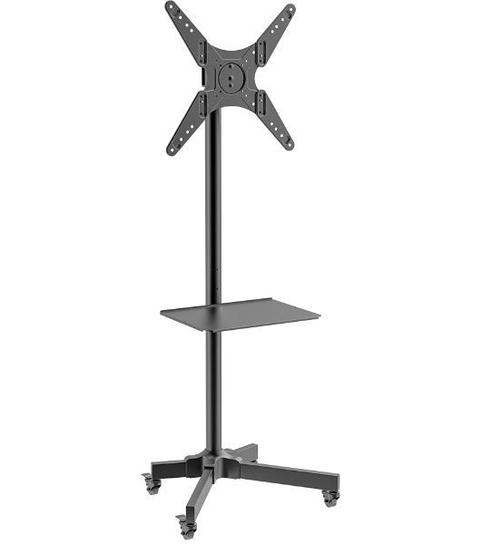 Мобильная стойка напольная Kromax OMEGA-16 черный для TV 26"-60", max вес 35 кг, наклон ±10°, пов. 360° высота 1385 мм, max VESA 400x400 мм