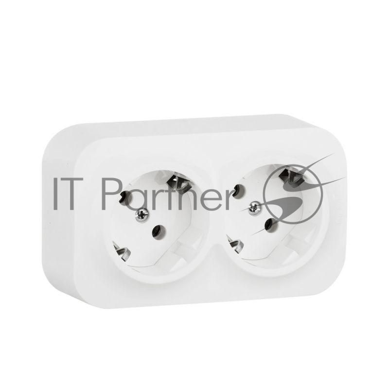 Legrand Legrand 782223 Розетка двойная с заземлением и защитными шторками (Белая)