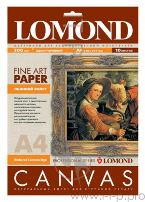 Холст Lomond 0908411 A4/300г/м2/10л./белый матовое лен для струйной печати