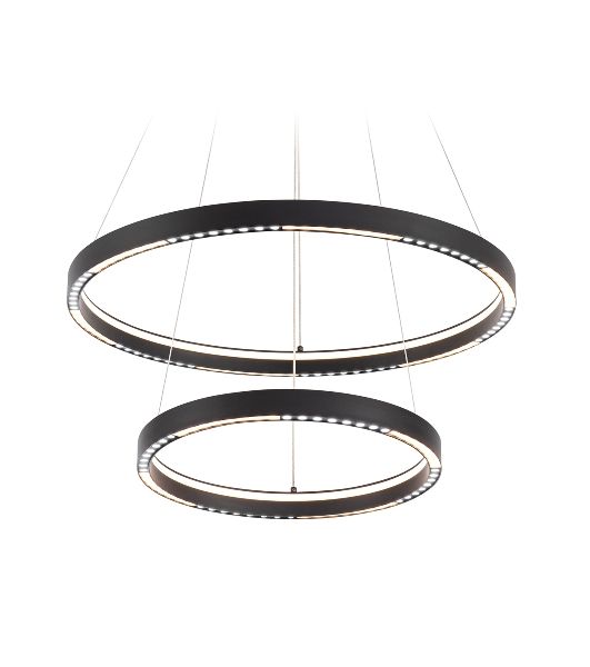 Подвесной светодиодный светильник Ambrella light FL5865/2 BK черный 45W 3000K/4200K/6400K D600/400*830 (без ПДУ)