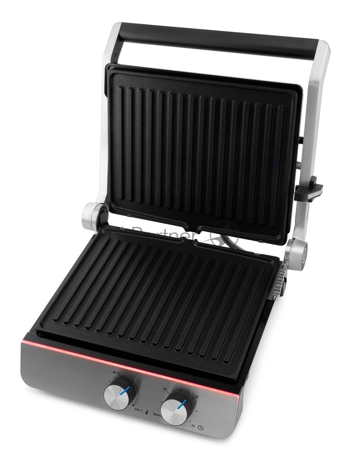 Гриль электрический Domfy Metal DSM-EG502 2200Вт черный/серебристый