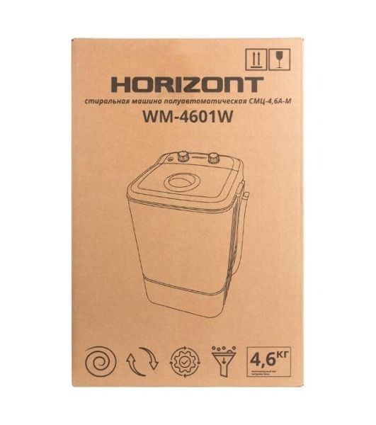 Стиральная машина Horizont WM-4601W светло-серый, загрузка вертикальная 4.6кг, класс: A