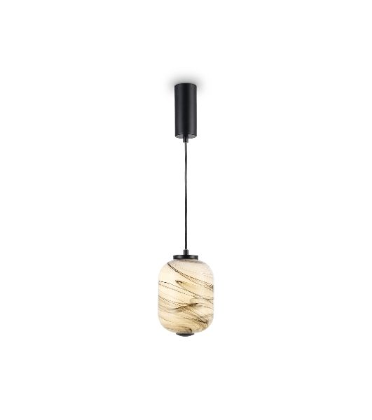 Подвесной светодиодный светильник Ambrella light LH11031 BK/MG черный/мраморно-серый 8W 3000K D150*1585