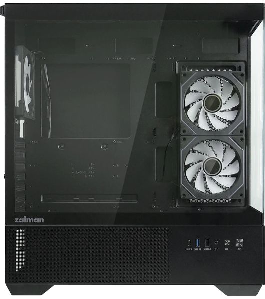 Компьютерный корпус ZALMAN CHRONIX V2, ATX, BLACK, WINDOW, 1xCombo (3.5’’ or 2.5’’), 1x3.5’’HDD, 2x2.5’’SSD, 1xUSB2.0, 1xUSB3.0, 1xUSB Type-C, SIDE 2x120мм ARGB, REAR 1x120мм ARGB