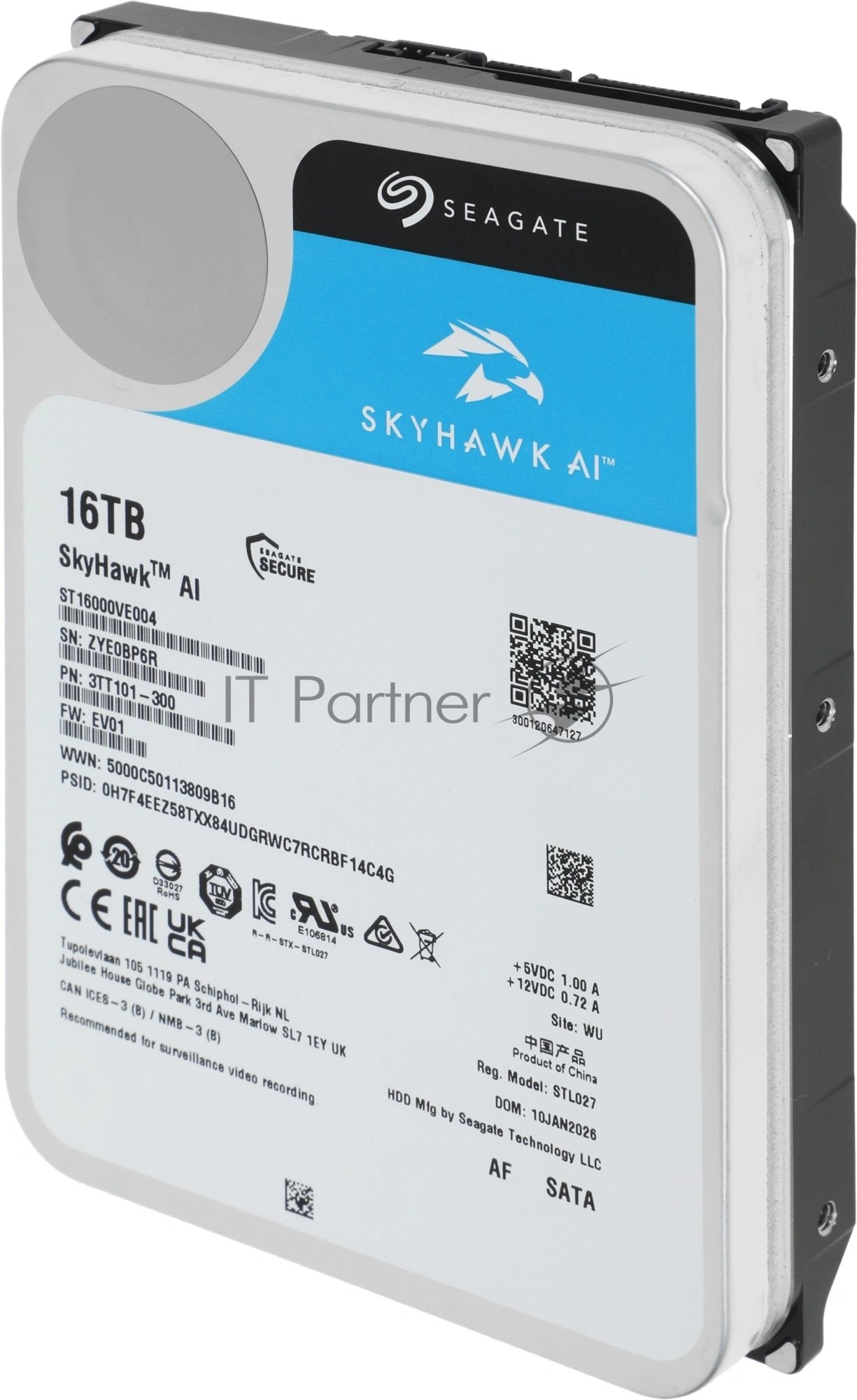 Жесткий диск HDD Seagate SkyHawk AI 16Tb 7200rpm SATA 512Mb 3.5"