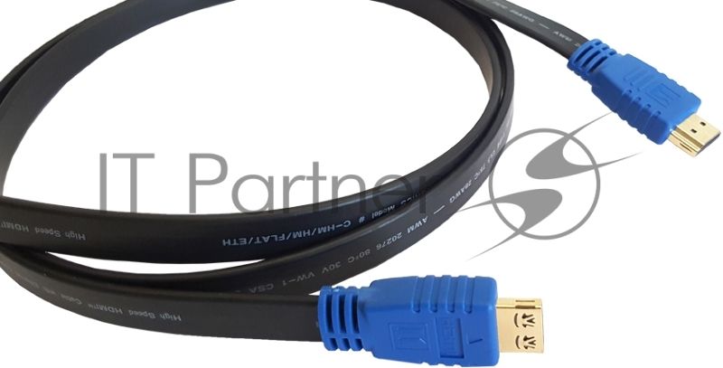 Кабель HDMI 97-01014006 Kramer Electronics C-HM/HM/FLAT/ETH-6 HDMI-HDMI (Вилка - Вилка) c Ethernet (v 1.4), плоский, 1.8 м