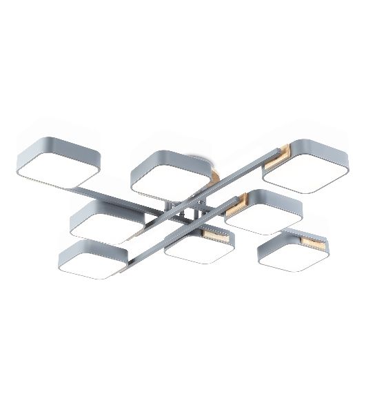 Светильник Ambrella light FL4889/8 GR/WD серый/дерево 144W 3000-6000K 960*960*160 (без ПДУ)