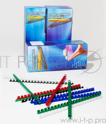 Пружины для переплета пластиковые Office Kit d=8мм 31-50лист A4 белый (100шт) BP2011