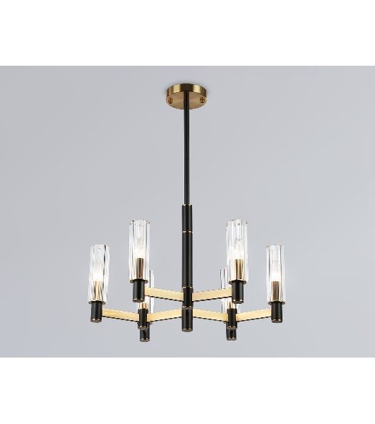 Люстра Ambrella light LH55511/6 BK/BS/CL черный/латунь/прозрачный E14*6 max 40W D570*760