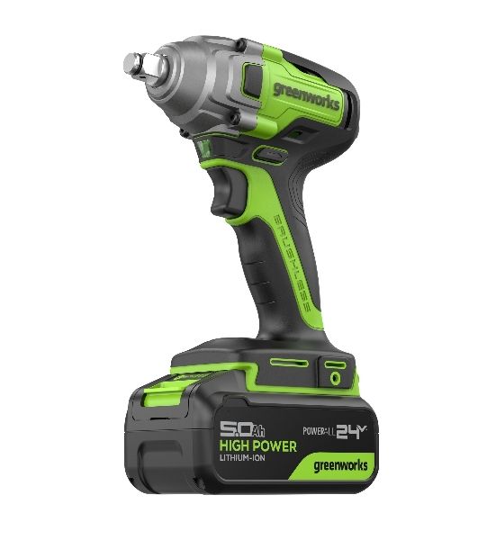 Гайковерт Greenworks GD24IW400 аккум. патрон:квад.1/2" (3802907CUG)