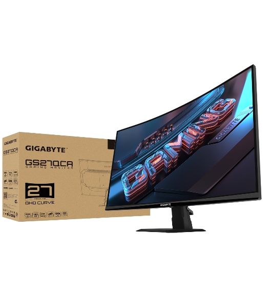 Монитор 27" Gigabyte GS27QCA EK черный (VA, 2560x1440, 2xHDMI 2.0, 1xDP1.4, 250кд/м2, 5000:1, 16.7M, 1мс, 178/178, 2560 x 1440, 180Гц)