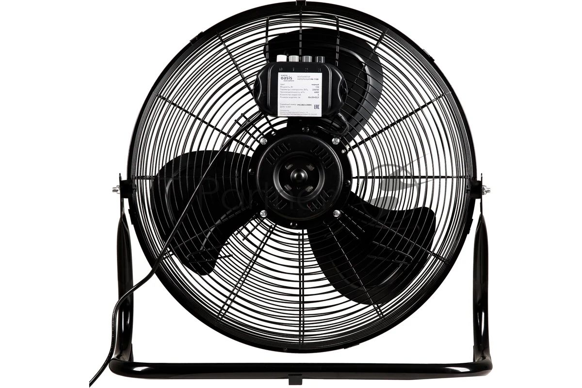 Вентилятор OASIS VN-110B чёрный, напольный, 110 Вт, 3 скорости, 53 см
