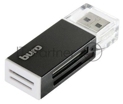 Кард-ридер Buro BU-CR-3104/черный/MMC/MS/MS Duo/MS Pro/RS-MMC/SD/SDHC/TF/mini-SD/USB 2.0/пластик