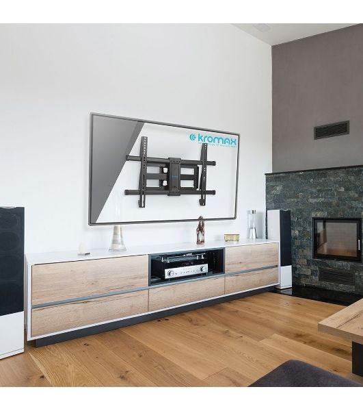 Кронштейн для телевизора Kromax GALACTIC-57 черный 32"-75" макс.60кг настенный поворотно-выдвижной и наклонный