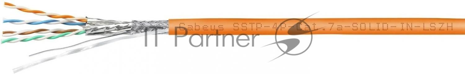 Кабель Cabeus SSTP-4P-CAT.7A-SOLID-IN-LSZH кат.7A S/FTP 4 пары LSZH внутренний 305м оранжевый