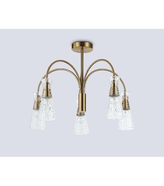 Люстра Ambrella light LH55701/5 BS/CL латунь/прозрачный E14*5 max 40W D600*440