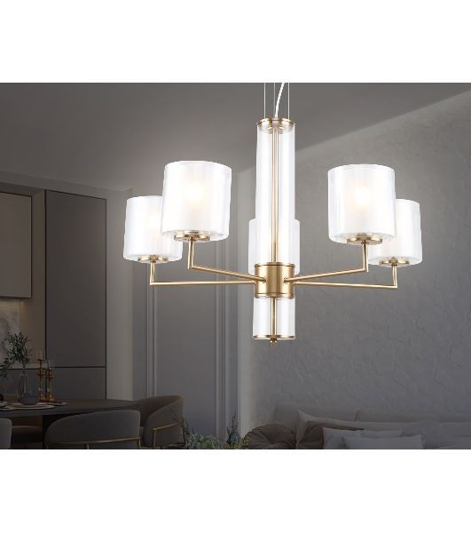 Люстра Ambrella light LH56011/5 BS/FR латунь/белый матовый E14*5 max 40W D640*1260