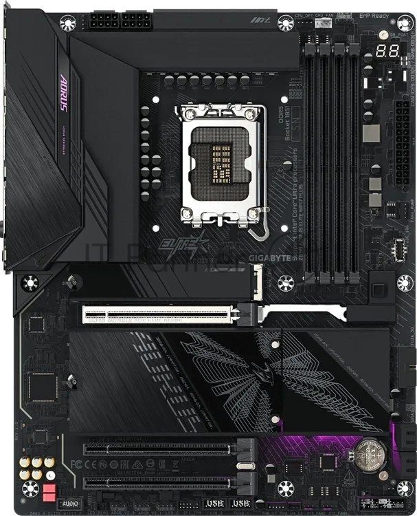 Материнская плата Gigabyte Z890 AORUS ELITE WIFI7 PLUS, LGA1851, Intel Z890, 4xDDR5, 4xSATA, 1xPCIe 5.0 x16, 2xPCIe 4.0 x4, 1xDisplayPort, 1xUSB4 Type-C, 1x 5Gb LAN, 2xUSB 3.2 Gen 2, 3xUSB 3.2 Gen 1, 4xUSB 2.0, 2x3.5 мм, 7.1, ATX